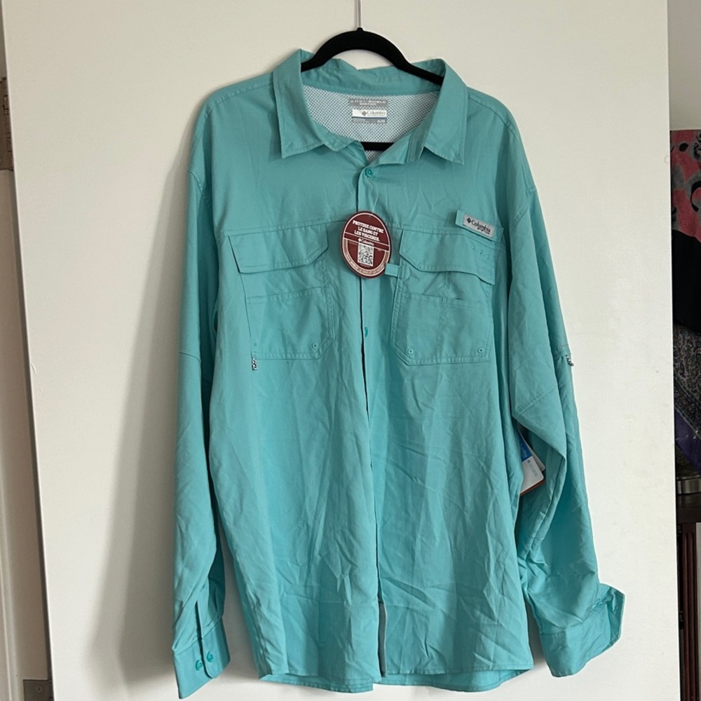 Columbia Men's Casual Button Down Shirt - Light Blue